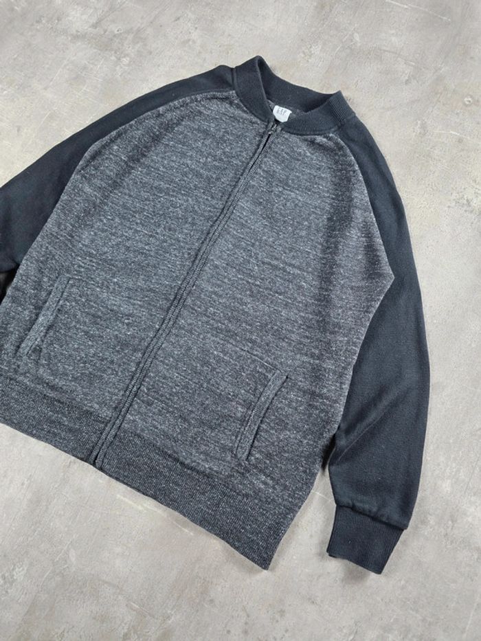 Pull gilet zippé Gap col rond gris et noir taille XXL - photo numéro 3