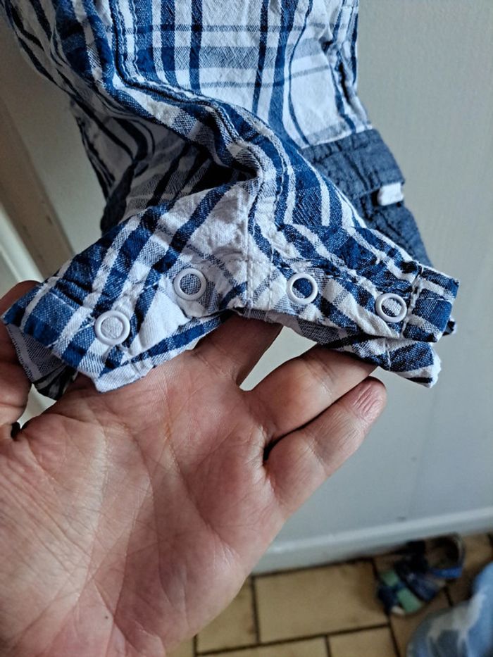 Salopette short bleu et blanc 3mois - photo numéro 5