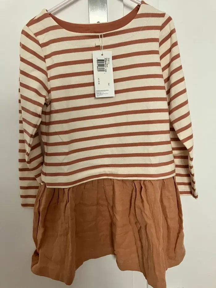 Robe manches longues mi-saison/hiver mi-matière Petit Bateau 6 ans NEUVE