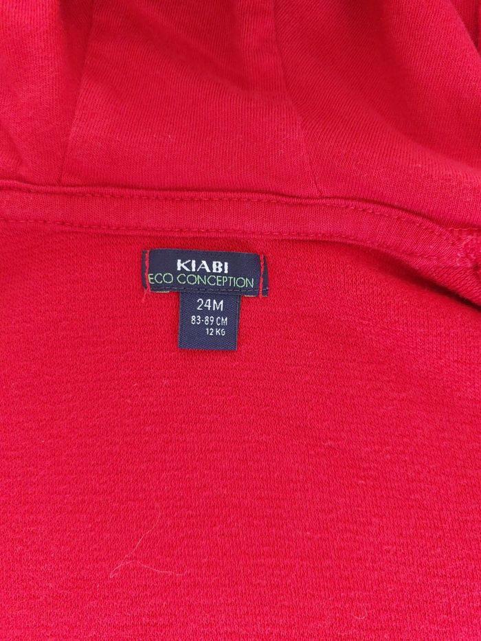 Veste à capuche zippée rouge 24 mois - photo numéro 3