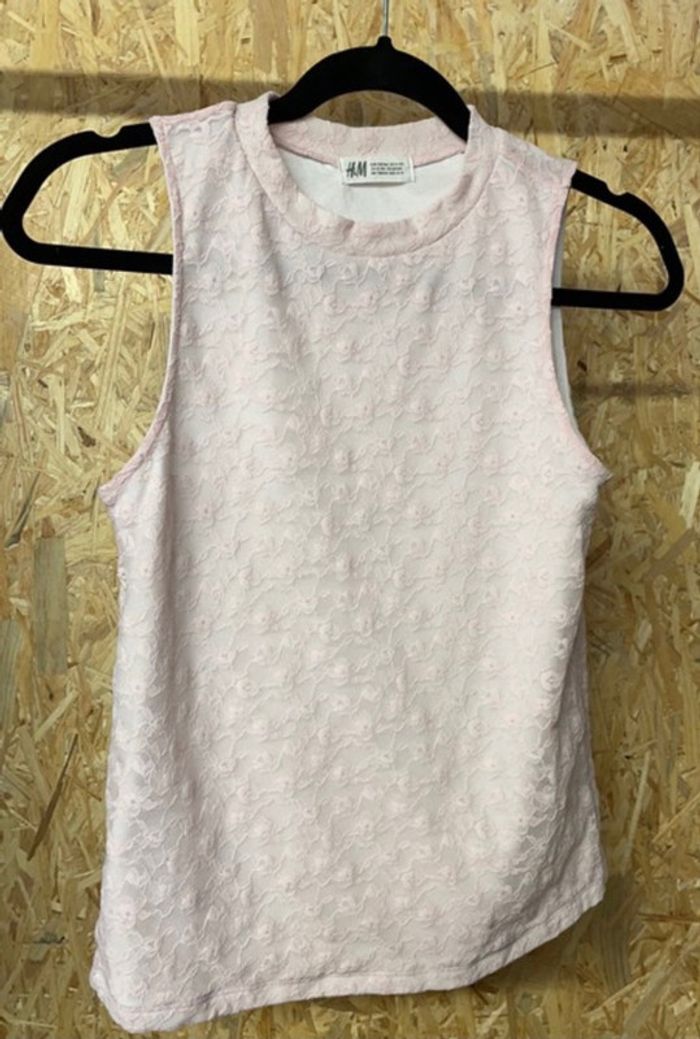 Top broderies rose pâle 14 ans