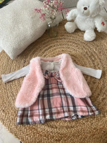 Ensemble robe et boléro moumoute