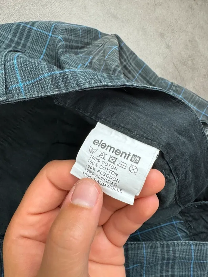 Short Cargo Chino Élément à carreaux Noir Taille 36 - photo numéro 9