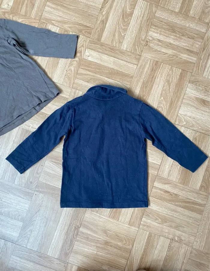 Lot de 2 sous pull à col roulé noir et gris taille 18 mois Bout’Chou - photo numéro 5