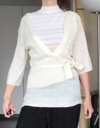 Pull manches trois quarts blanc cassé