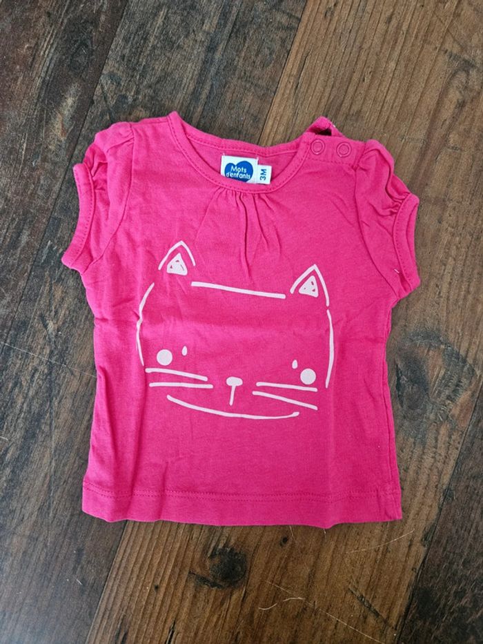 T-shirt bébé fille chat 3mois