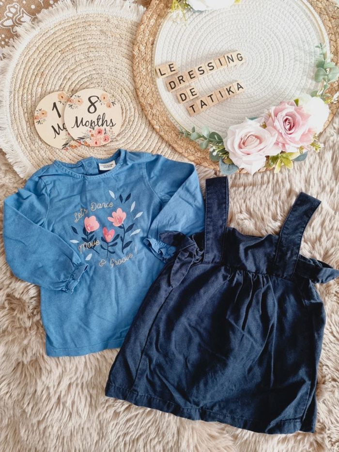 Robe tee-shirt marine 18 mois fille