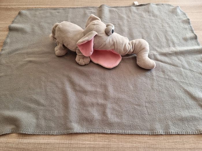 Doudou éléphant avec plaid - photo numéro 6