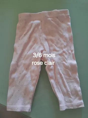 Legging rose clair 3/6m