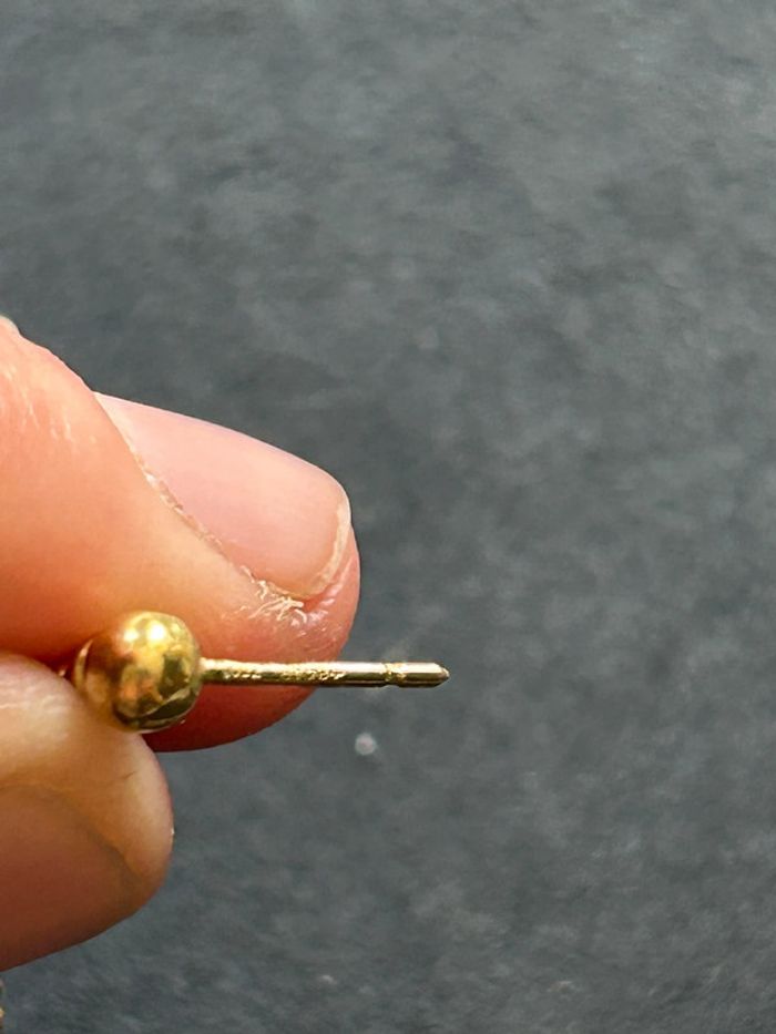 Belle paire de boucles d’oreilles pendantes en or 18 carats avec perles femme TBE - photo numéro 10