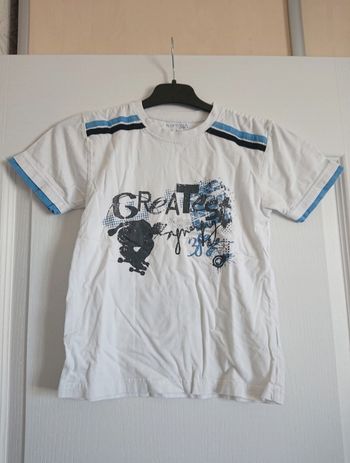 T-shirt mc blanc skateboard In Extenso 8 ans garçon