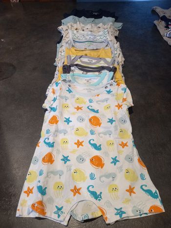 Lot de 10 barboteuses garçon 3 mois