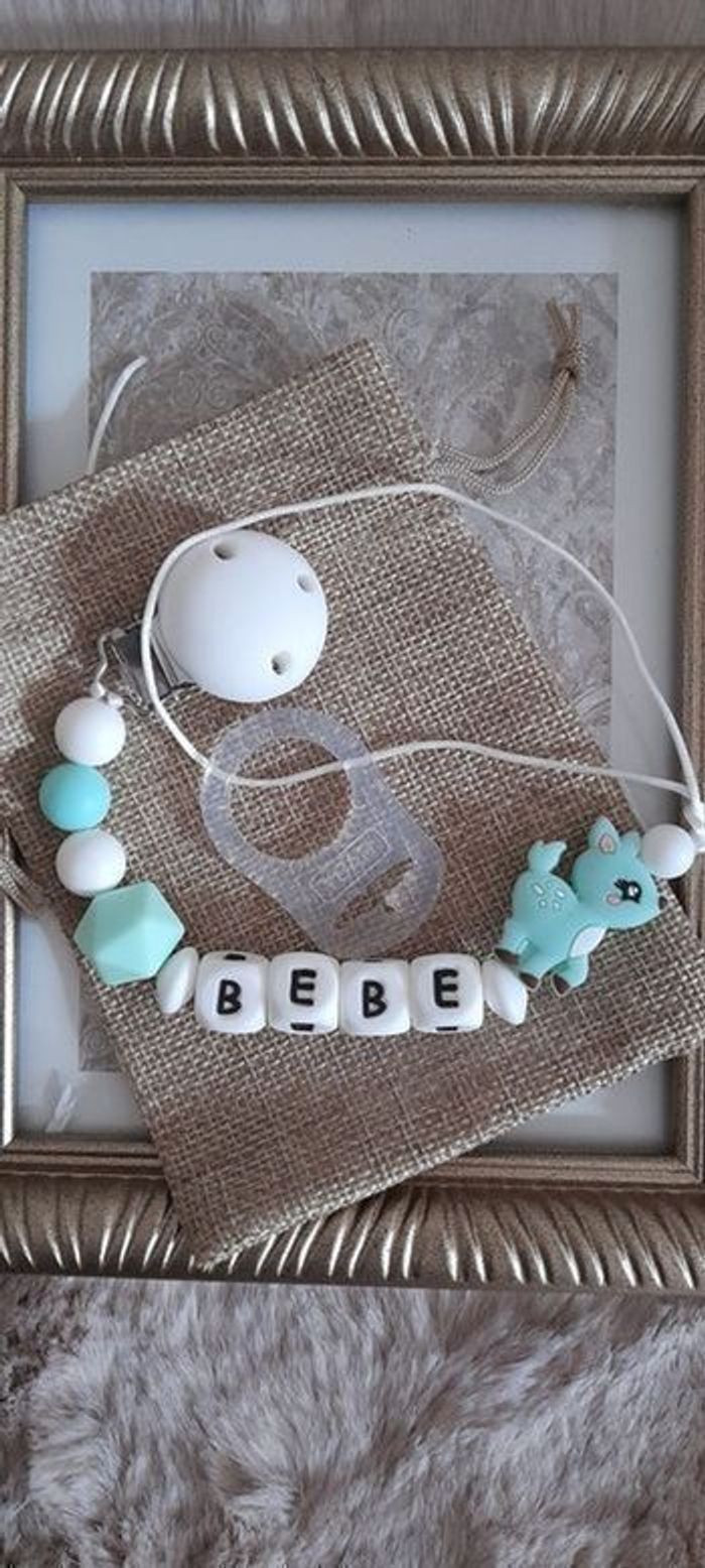 Attache tetine personnalisé avec adaptateur et pochette cadeau - photo numéro 6