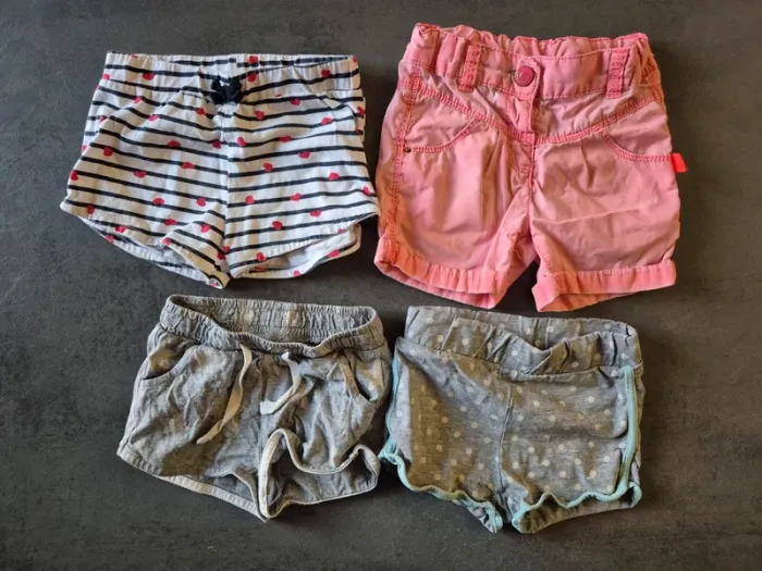 Lot Shorts,  Fille 24 mois