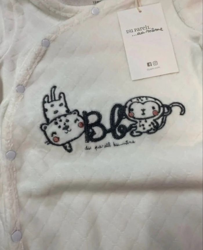 Pyjama bébé fille - neuf - Dpam - Taille 12 mois