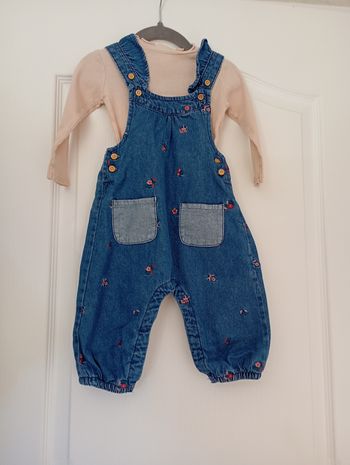 Salopette motifs brodés 9 mois 