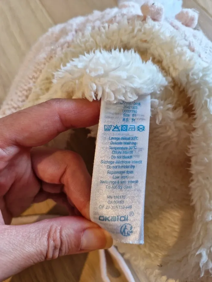 Bonnet fille Okaidi rose doublure polaire taille 51 - photo numéro 2