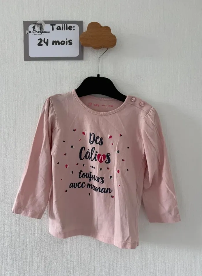 Tee shirt manches longues - taille 24 mois 🌸