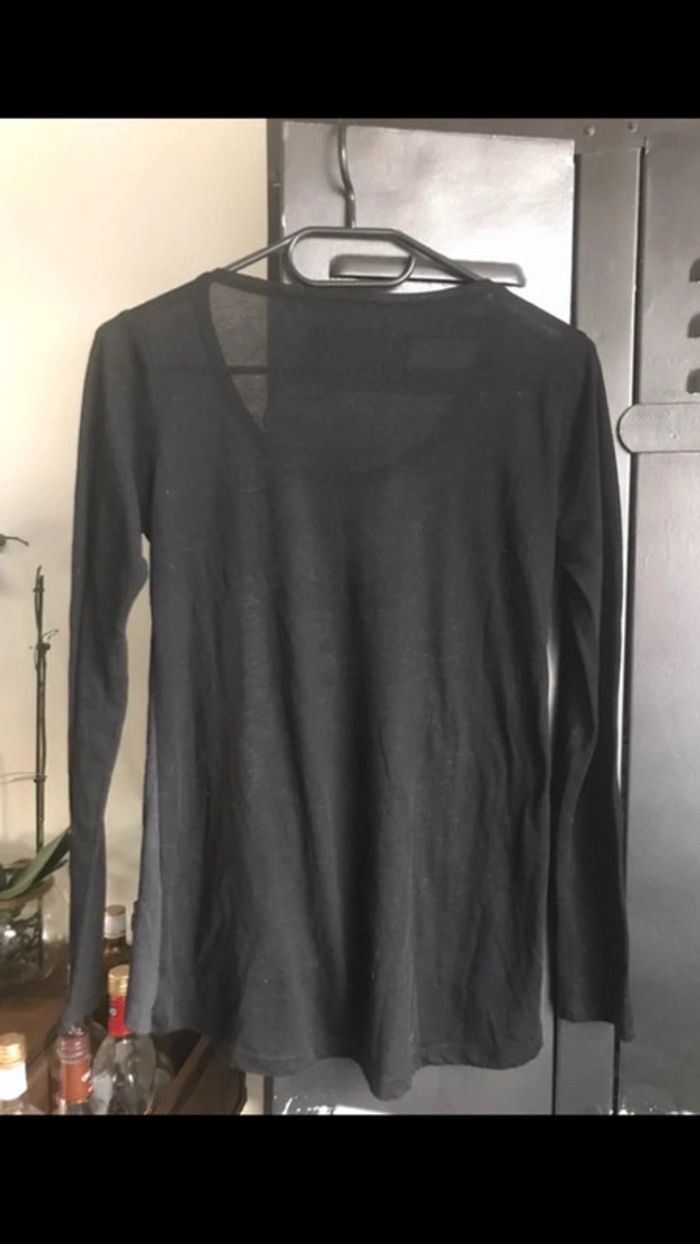 Teeshirt noir, manches longues, Cache cache , taille L - photo numéro 9