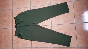 Pantalon été fluide femme 42-44 vert bouteille