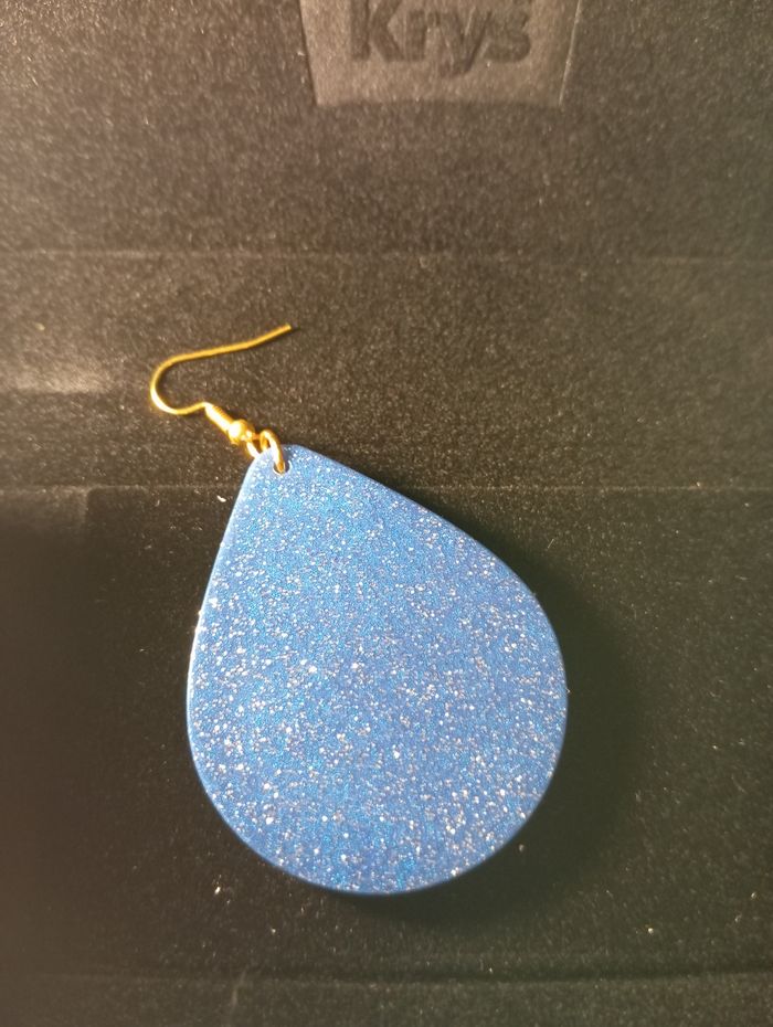 Boucles d'oreilles bleues - photo numéro 4