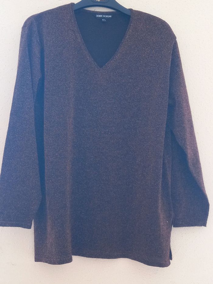 Pull léger marron brillants T: M/L