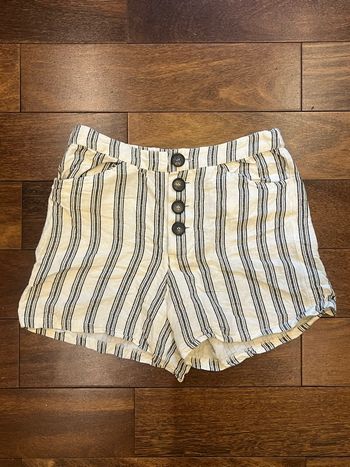 short en lin rayé noir et blanc mango casual taille XS/34