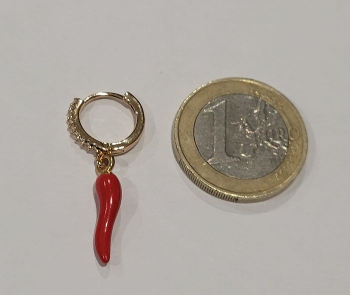 BOUCLES D'OREILLES CREOLES PIMENT ROUGE ! NEUF ! - photo numéro 3