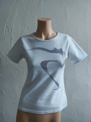 T-shirt blanc avec design à motif violet Airness Taille L