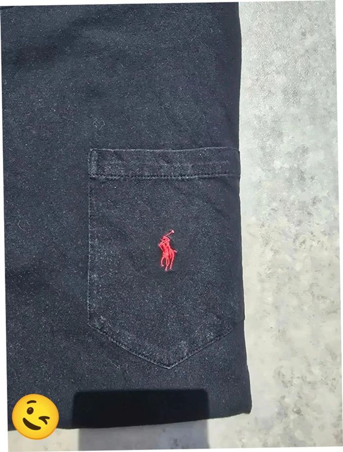 T-shirt Ralph Lauren S coupe col rond noir Homme Men tee63 - photo numéro 2