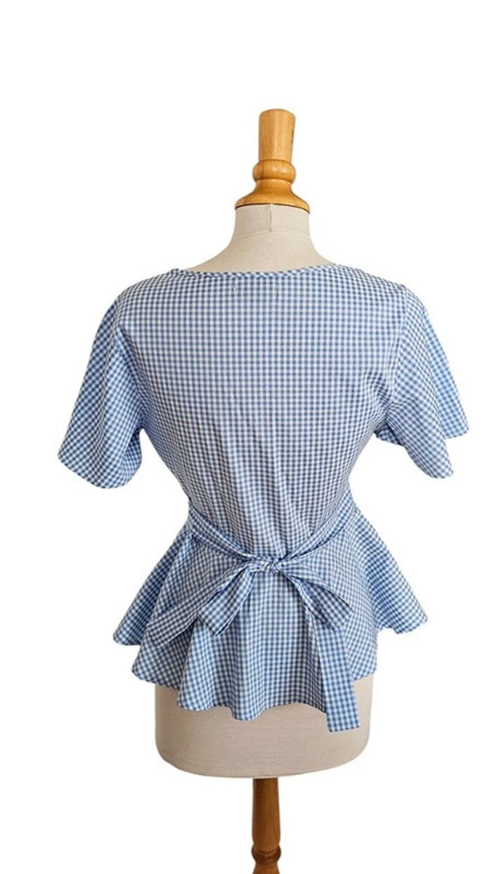 Blouse Attentif Paris – S – Blanc et Bleu clair – État : Excellent - photo numéro 3