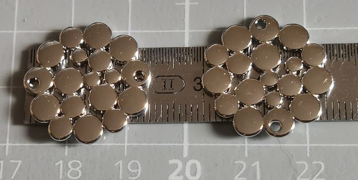 🔗 2 Pendentifs connecteurs "bulles" en métal argenté - photo numéro 4