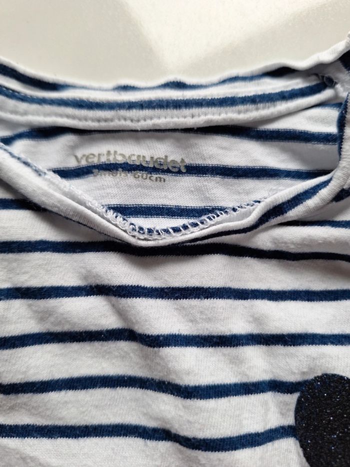 Lot 2 Tee-shirt ML 3 mois vertbaudet - photo numéro 5