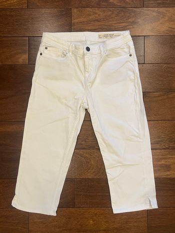 capri en jean blanc taille s 