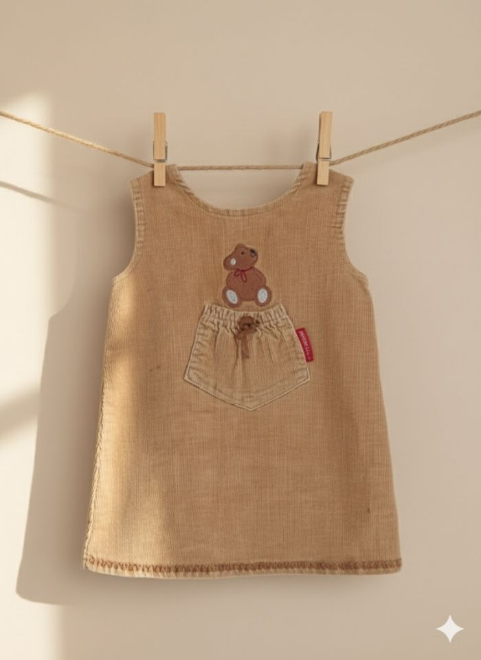 Jolie robe velours ourson 12 mois - photo numéro 3