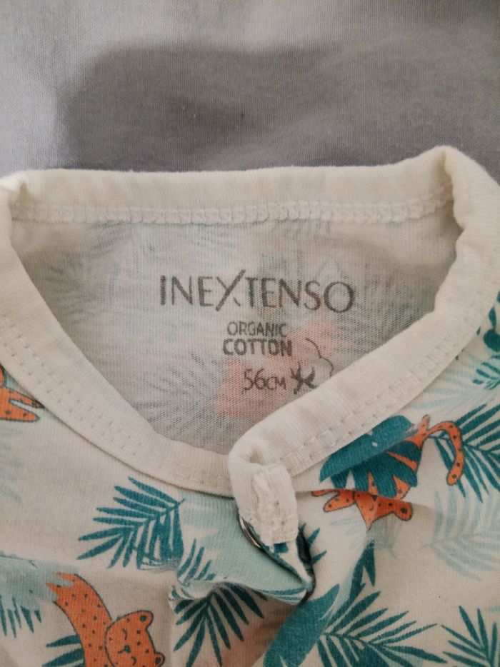 Barboteuse blanche/verte "jungle" _ T.56cm - photo numéro 3