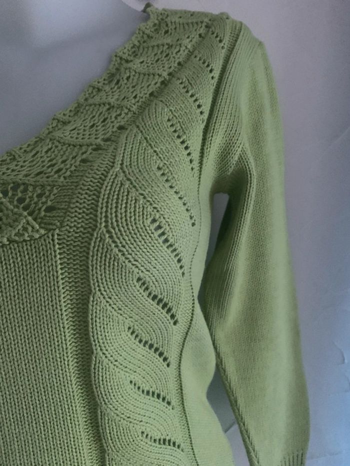 Pull DS taille 40 vert pomme - photo numéro 4