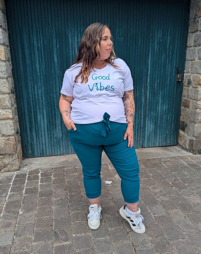 Pantalon stretch Paperbag bleu canard
TU - photo numéro 2