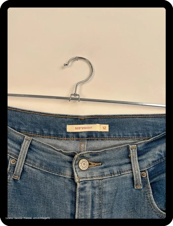 Jean Levi's Femme Bleu | 505 Straight | Taille W31 FR42 | Très Bon État | BP65 - photo numéro 3