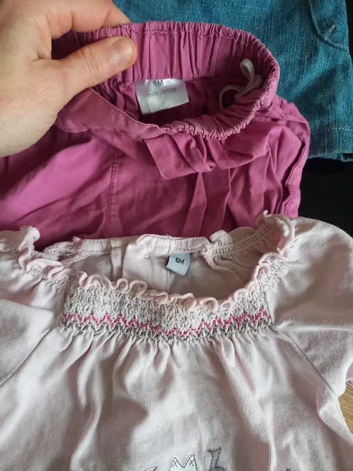 Robe en jean's Avec Tee-shirt gilet et short 6M - photo numéro 4