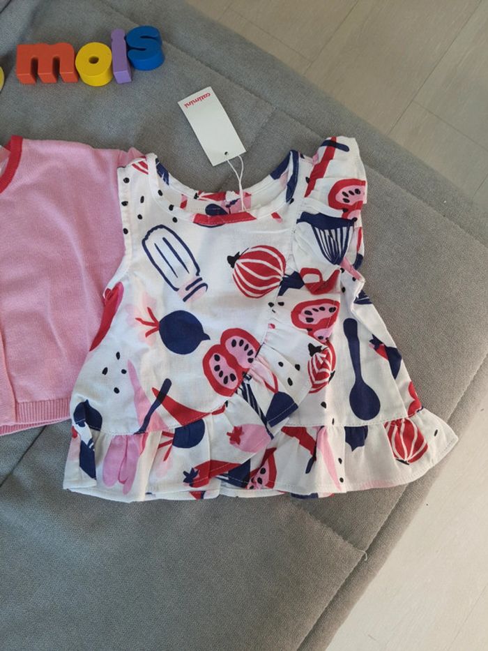 Ensemble Catimini tee-shirt et gilet taille 9 mois neuf avec étiquettes - photo numéro 2