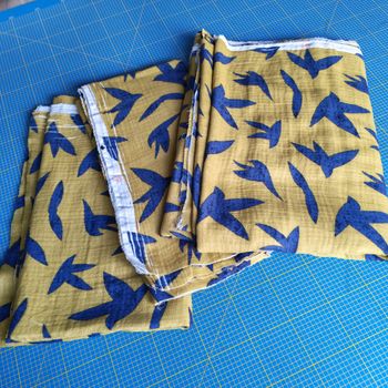 Lot 3m40 en 3 coupons double gaze oiseau