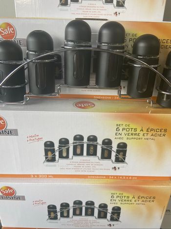 6 récipient à épices neuf avec support