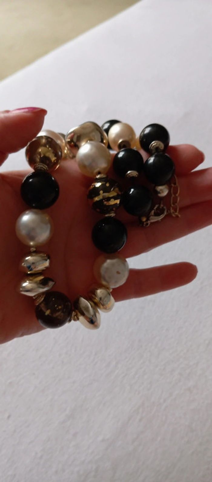 Collier vintage grosses perles - photo numéro 3