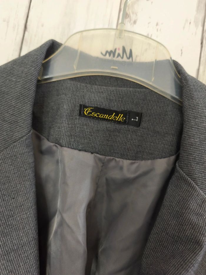 Veste Tailleur grise Escandelle femme L - photo numéro 5