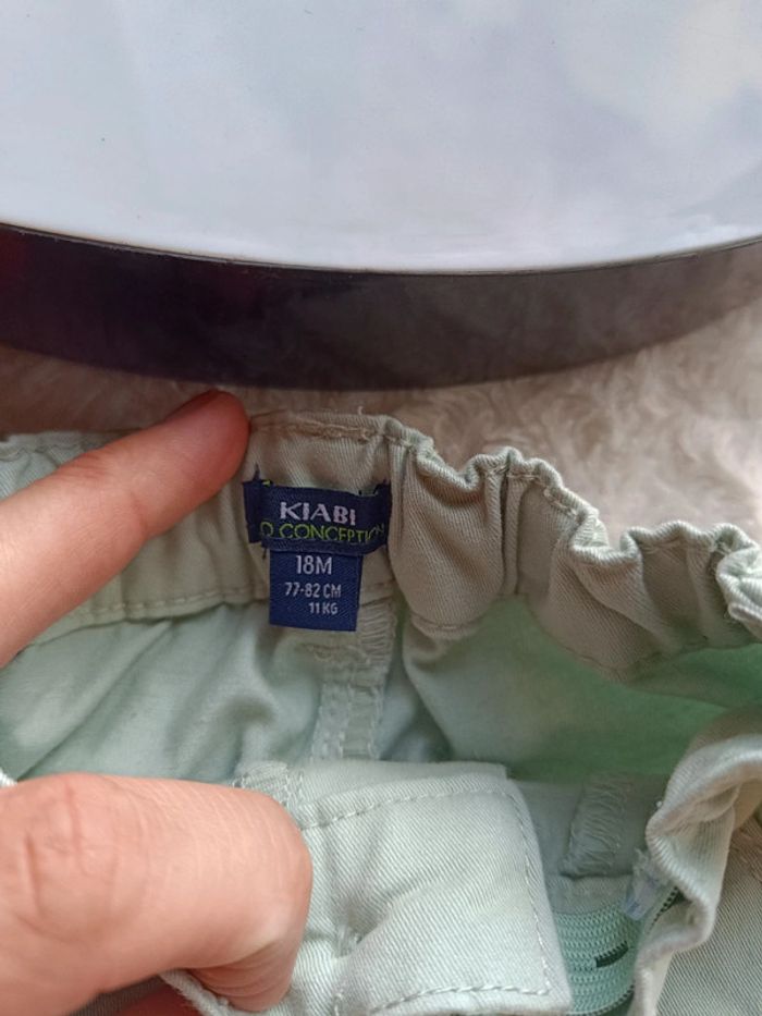 Pantalon jeans vert clair Garçon 18 mois Kiabi Eco conception coton bio - photo numéro 5