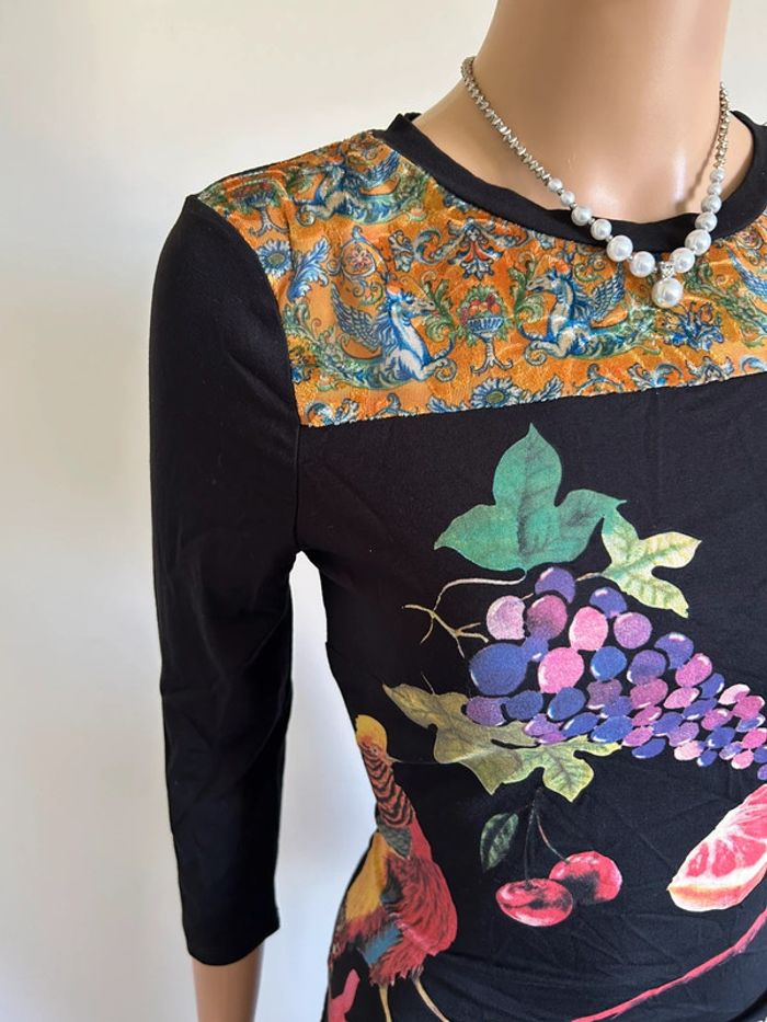 Robe noire et imprimée neuve Desigual taille S (valeur 70€) - photo numéro 5