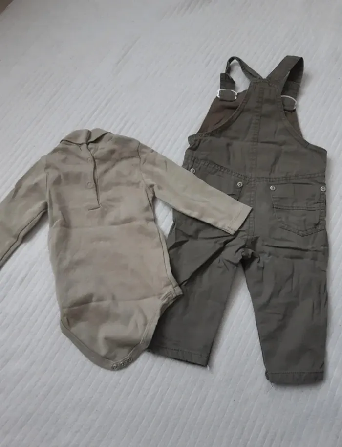 Tenue salopette et body col roulé 12 mois - photo numéro 4