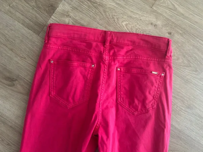 123 pantalon, jeans rose fuchsia, coupe droite femme, taille 38 - photo numéro 3