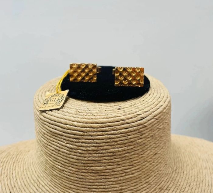 🔥 Boutons de manchettes chic vintage . Neuf. Plaqué or. - photo numéro 6